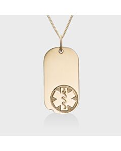 14ct Gold Oval Tag Embossed Necklace