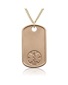 10ct Rolled Gold Dog Tag Embossed Necklace