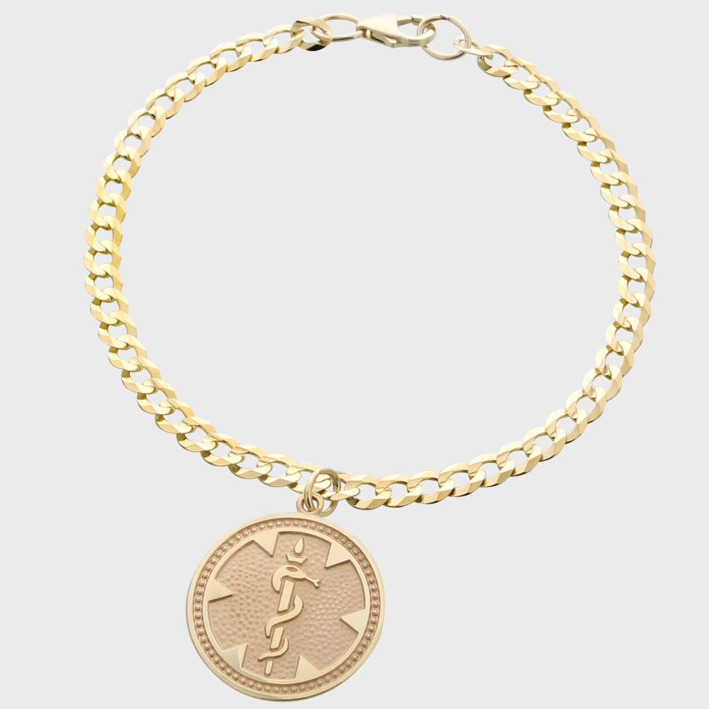 Solid gold medical alert bracelets hot sale
