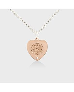 14ct Rose Gold Embossed Heart with Diamond