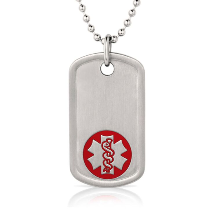 Stainless Steel Dog Tag Red