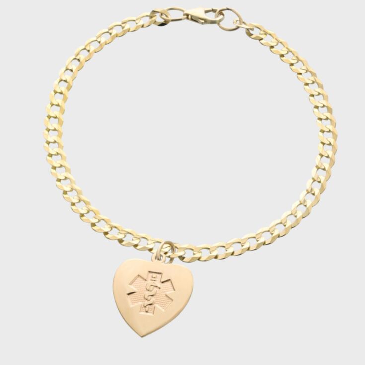 14ct Gold Heart Charm Bracelet