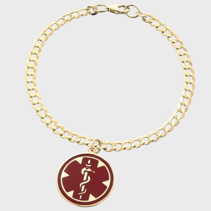 14ct Gold Medallion Red Charm Bracelet