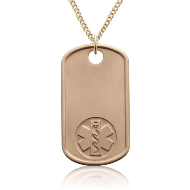 10ct Rolled Gold Dog Tag Embossed Necklace
