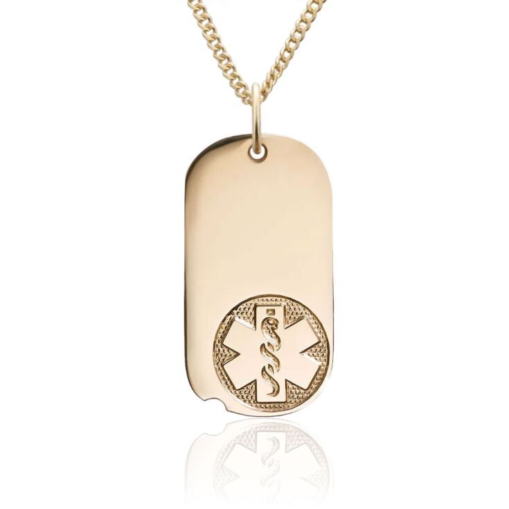 10ct Rolled Gold Oval Tag Embossed Necklace