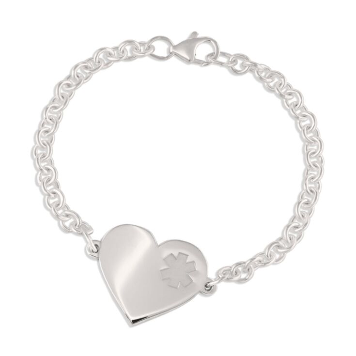 Sterling Silver Zoe Heart Station Bracelet