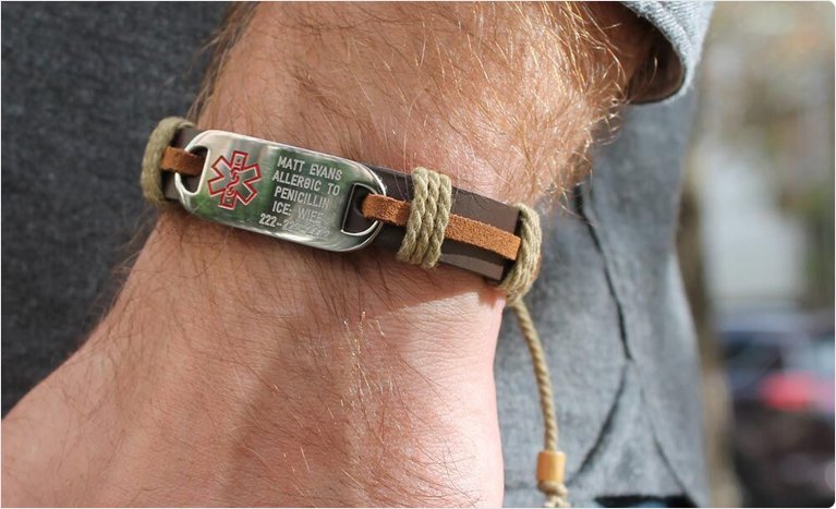 Medical ID bracelet engraving