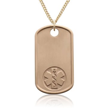10ct Rolled Gold Dog Tag Embossed Necklace