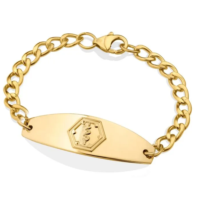 Buy 10ct Rolled Gold Premier Embossed Bracelet Universal Medical ID