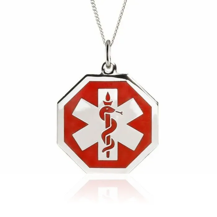Buy Sterling Silver Premier Red Necklace Universal Medical ID
