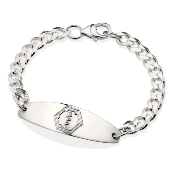 Silver best sale medical bracelet