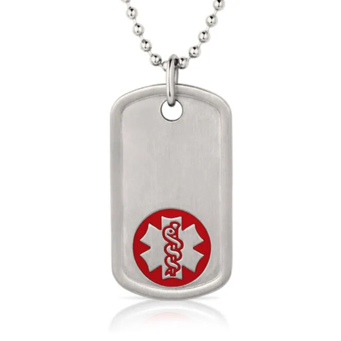 Stainless Steel Dog Tag Red