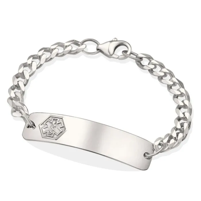 Silver medical id bracelet online