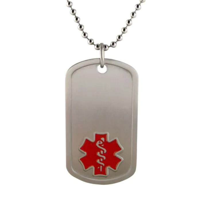 Buy Titanium Dog Tag Red Universal Medical ID