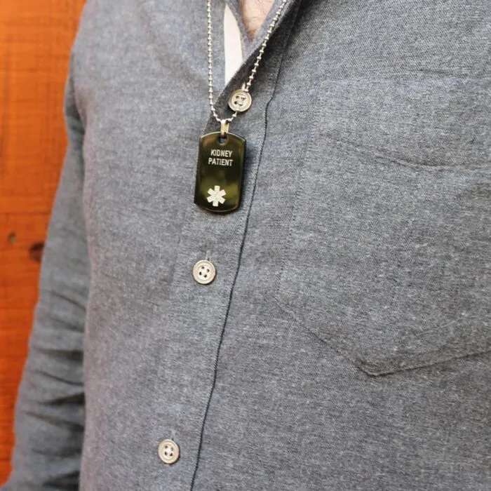 Stainless Steel Onyx Dog Tag