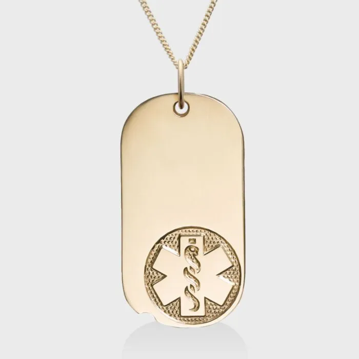 Medical id clearance tags engraved