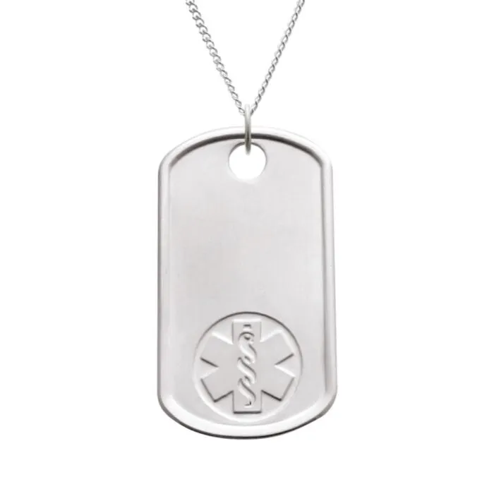 Sterling Silver Dog Tag Embossed