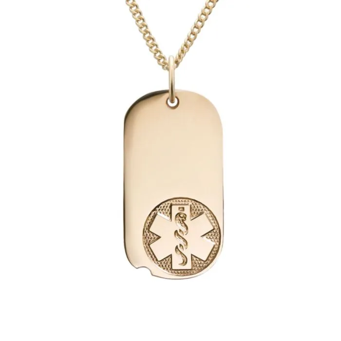 Order 10K Gold Filled Oval Tag Embossed Necklace Universal