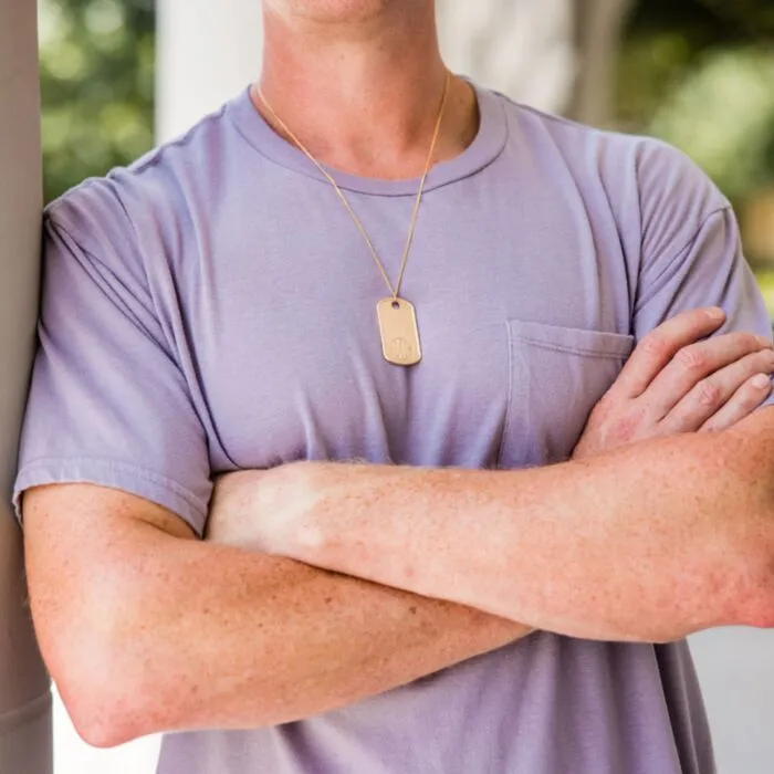 Buy 10K Gold Filled Dog Tag Embossed Necklace Universal Medical ID