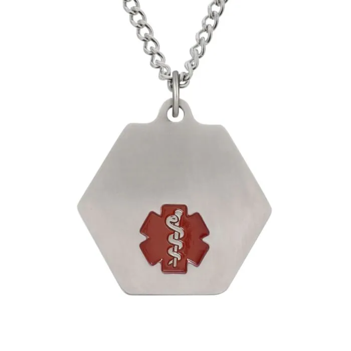 Purchase Stainless Steel Classic Necklace Red Universal Medical ID