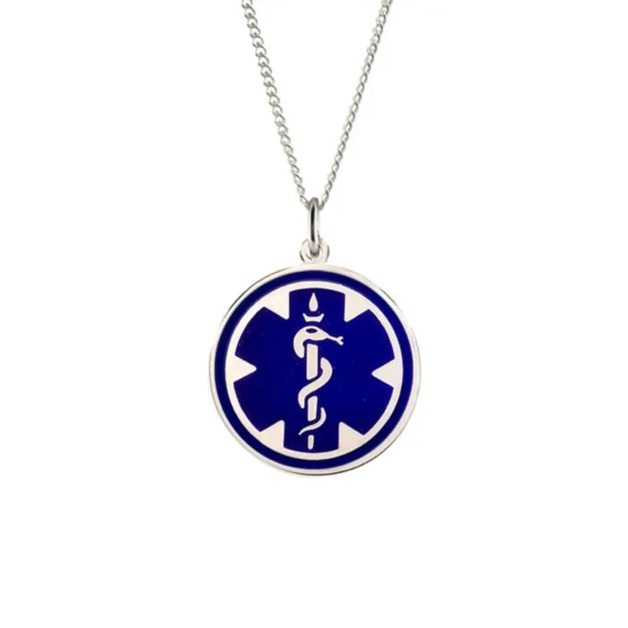 Mens silver medallion necklace on sale