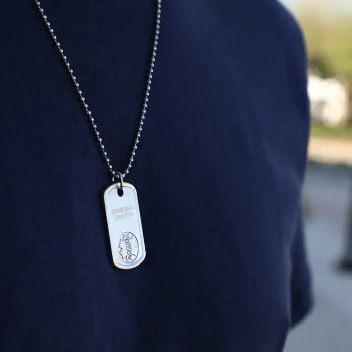 Stainless steel dog best sale tag necklace