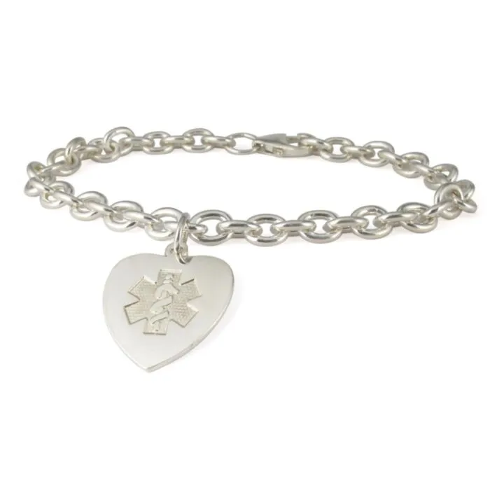 Sterling silver on sale medical alert charm